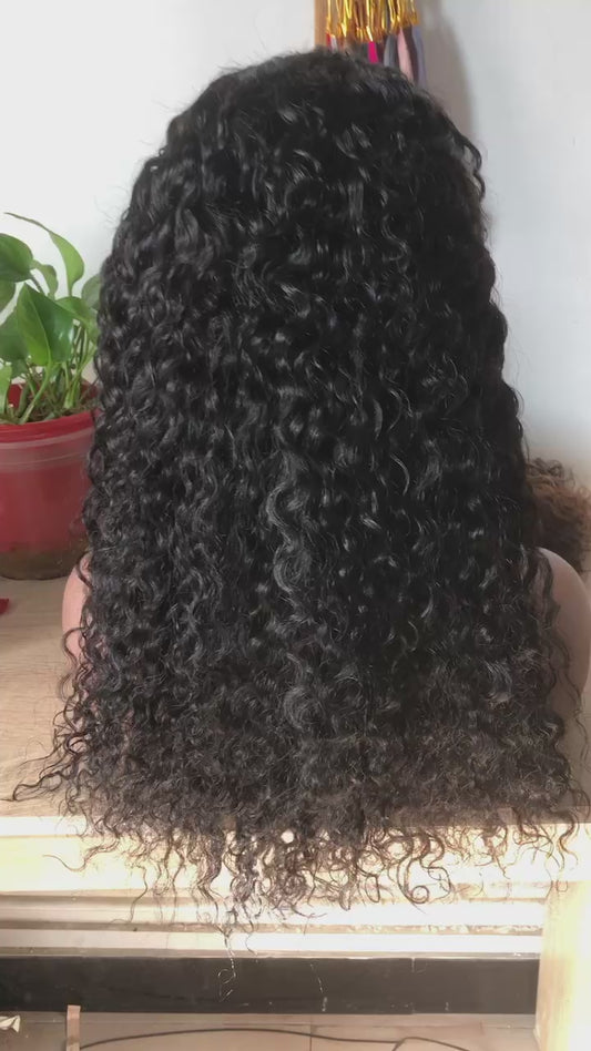 13x4 20inch Transparent Deep Curl Lace Front Wig